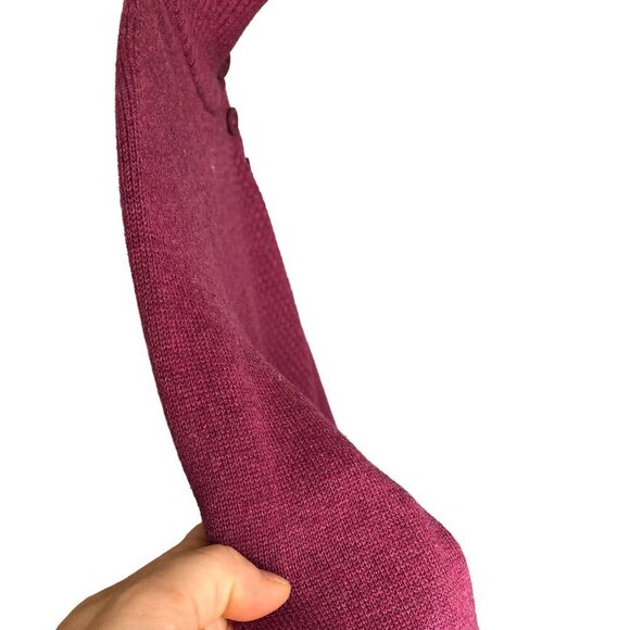 THE NORTH FACE Sweater 4 Button Turtleneck Cotton Wool Blend Plum Women's XS - Picture 6 of 16